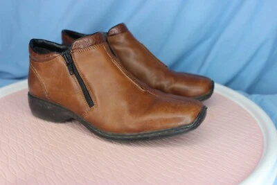 Rieker Mujer 40 9.5 Marrón Cuero Cremallera Lateral Botines Bonito Forma Foto 1 de 4