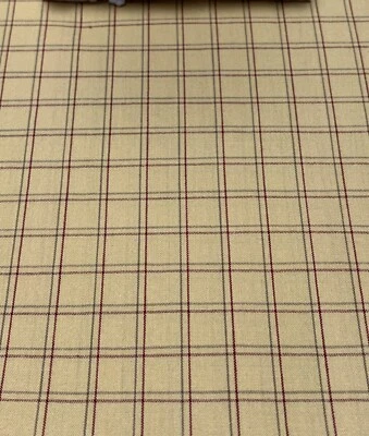 Plaid Cotton Fabric 20x44 Inches Orange & Red Quilting Sewing - Image 1 of 4