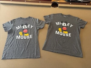LOT 2 DISNEY DISNEYLAND MICKEY MOUSE MATCHING TEE T SHIRTS Small Medium FAMILY - Picture 1 of 6