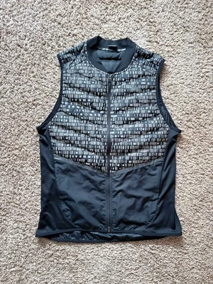 Nike Black Insulated Down Vest Aeroloft 800 Goose Reflective Running Large - Image 1 of 4