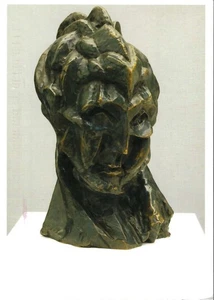 Cartolina d'epoca, Pablo Picasso, testa di donna, scultura in bronzo, arte, usata - Foto 1 di 2