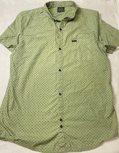 Oakley Button Up Shirt Collar Mens Short Sleeve Size M Green - Picture 1 of 4
