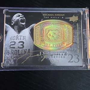 2011 UD Exquisite Championship Bling Auto Michael Jordan Gold /75 UNC Bulls SP - Picture 1 of 4