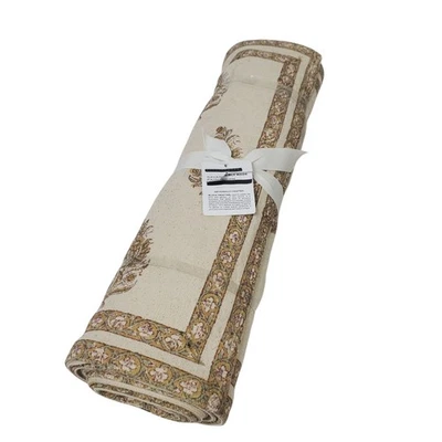 POTTERY BARN SAVANNAH PAISLEY BLOCK PRINT COTTON TABLE RUNNER 18"x 108" - Image 1 of 4