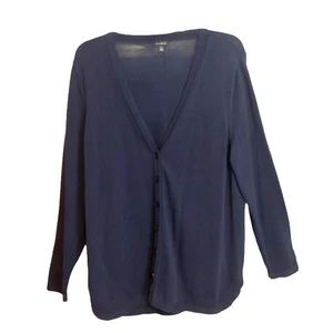 Suéter Cárdigan Talbots Mujer XL Azul Cuello en V Algodón Tejido Ligero - Imagen 1 de 9