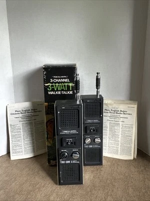 Vintage 1 In Box 1 No Box Realistic TRC-206 Transceiver 3 Channel Walkie Talkies - Image 1 of 4