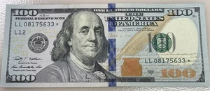 $100 DOLLAR STAR NOTE - LOT RUN SIZE 640k - Rare - (2009A) - SUPER NICE - Picture 1 of 2