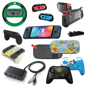 Nintendo Switch Accessori Compatibili Joycon Custodia Controller Volante Dock - Foto 1 di 12