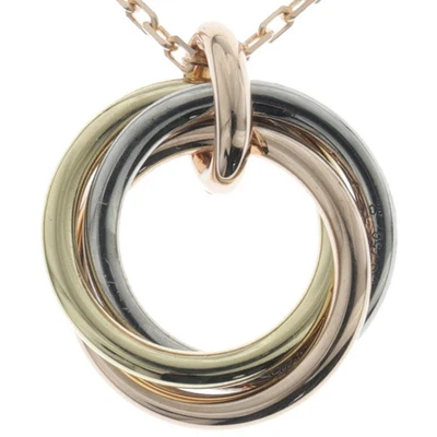 Cartier Trinity Pink Sapphire Necklace K18 WG×PG×YG Pink Used - Image 1 of 4