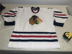 Chicago Blackhawks Trikot weiß Pro Player Mic Herren Medium 90s Vintage NHL EUC - Bild 1 von 6