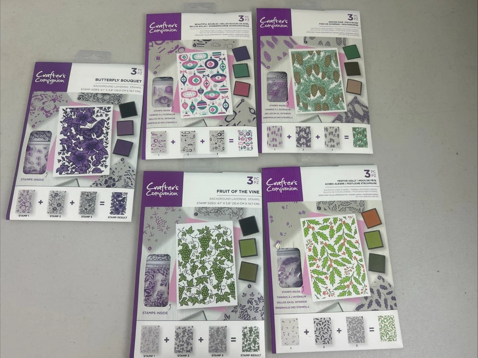 Crafters Companion — рождественские многослойные марки с фоном — 13,9 см x 9,5 см - Изображение 1 из 1