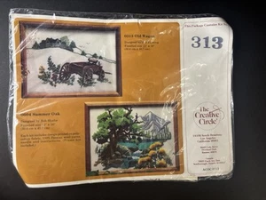 Vintage The Creative Circle Embroidery Kit 0313 Old Wagon 1983 New Old Stock - Picture 1 of 5