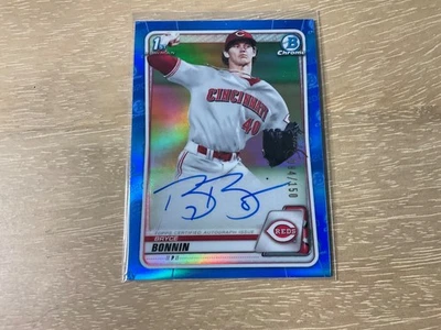 2020 Bowman Draft Chrome Bryce Bonnin 1st Bowman Auto Blue Refractor /150 SP - Image 1 of 2