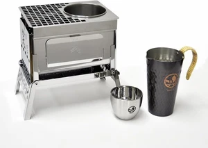 Sho's Sake Calentador Hoguera Parrilla B-6-kun Juego de 4 Piezas Acero Inoxidable SHO-0004-006 - Imagen 1 de 6