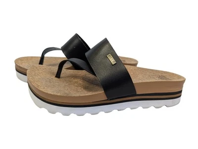 Женские босоножки Reef Cushion Sol Hi черные желтовато-коричневые на платформе на танкетке веганские горки размер 9 - Изображение 1 из 4