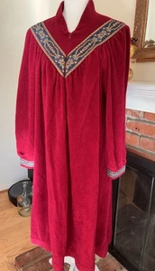 Vanity Fair Shevela Nachthemd Xl Kaftan Morgenmantel Weihnachten Weinrot USA - Bild 1 von 8