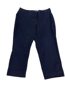 TALBOTS Woman Curvy Fit Navy Pants Zip Fly Straight Leg Pockets Women’s Size 16W - Picture 1 of 7
