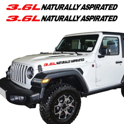 3.6L Naturally Aspirated Car Hood Decals for Jeep Wrangler JL JT JK TJ YJ CJ — 第 1/4 张图片