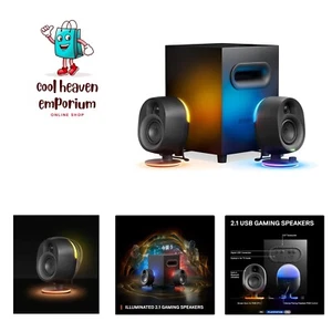 Arena 7 RGB Illuminated 2.1 Gaming Speakers with Powerful Bass, Subwoofer, an... - Afbeelding 1 van 12