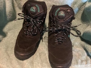 Vintage Reebok Pump Outdoor High Top Sneakers Hiking Black Green Womens 7.5 - Picture 1 of 6