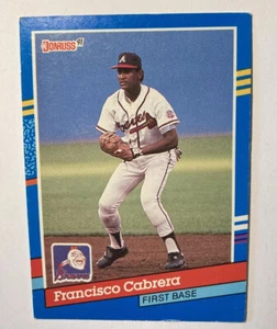 1991 Donruss Atlanta Braves Baseball Card #341 Francisco Cabrera - Picture 1 of 2