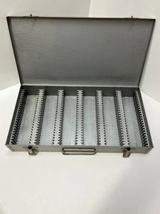 Vintage Gray Metal 35MM Photography Slide Storage Box Container Holds 150 Slides - Picture 1 of 15