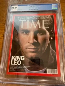 February 6, 2012 Lionel Leo Messi First RC TIME Magazine NO LABEL CGC 9.2 1/1 - Picture 1 of 5