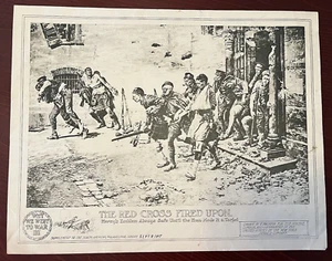 The Red Cross Fired Upon ~ Supplement to The North American ~ Sept 9, 1917 ~ WWI - Picture 1 of 12