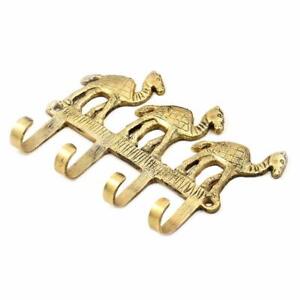 New Handmade Brass  Camel Solid Wall Hooks Hangers Holders 14.99 cm Golden 1 pc