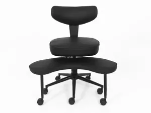 ELECWISH Criss Cross Legged Chair w/ Wheels Armless Swivel Office Desk Chair - Picture 1 of 10