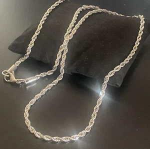 Collana in acciaio inox da uomo catenina spirale girocollo catena 60 cm x 3 mm - Foto 1 di 8