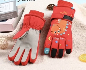 Child Kids Boys Ski Gloves Winter Waterproof Thermal Warm Ski Snow Gloves - Picture 1 of 2