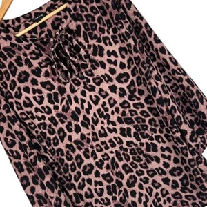 TORRID Damenbluse 2X (2) Leopardenmuster Animal-Print 3/4-Ärmel Georgette Fliege - Bild 1 von 12