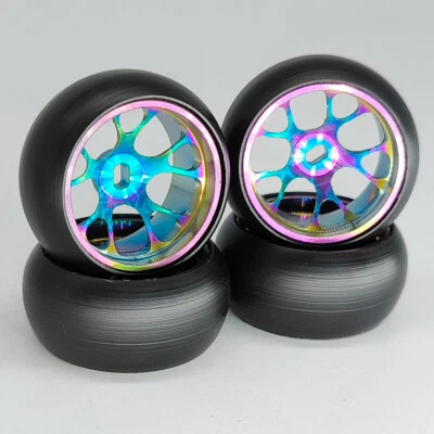 4Pcs Racing Drift Car Metal Wheel Rim Tires For 1/28 Wltoys K989 K969 P939 RC - Image 1 of 4