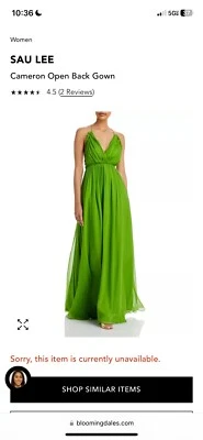 NWT SAU LEE CAMERON GOWN, APPLE GREEN, 100% SILK, SIZE 10 - Image 1 of 4