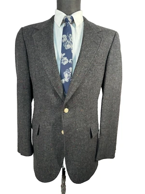 EVAN PICONE Mens Gray FLECK TWEED Wool HERRINGBONE Sport Coat Blazer Jacket 40R - Image 1 of 4