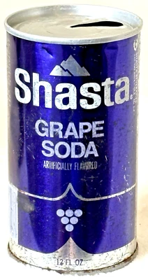 VTG 1970's Shasta-Grape🍇-Hayward, Cali-12 oz-Vibrant Purple Steel Soda-Pop Can - Image 1 of 4
