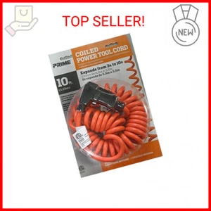 Prime Ad010610 10' 16/3 Sjt Orange Coiled Power Tool Cord - Picture 1 of 2