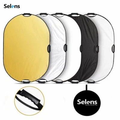 Selens 5-in-1 60x90cm Oval Reflector with Handle for Photography Photo Studio - Image 1 of 4