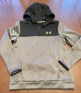 Boys' Under Armour Boys 1/4 Zip Pullover- Gray/Black Trim sz Youth XL - Picture 1 of 3