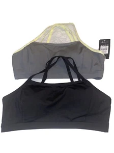 Women's ATHLETIC Sports Bra Criss Cross Racerback Padded Size XL 2 Pack NWT - Picture 1 of 7