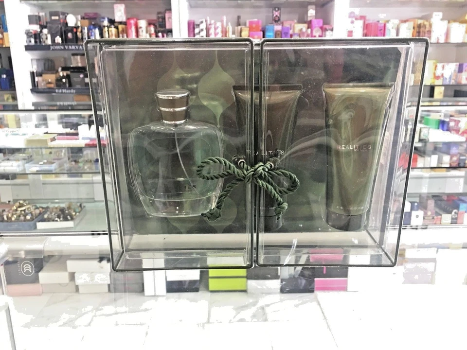 REALITIES for Men Set Colonia Spray 100ML Aftershave 100ML Lavado para Cabello y Cuerpo 100ML Foto 1 de 3