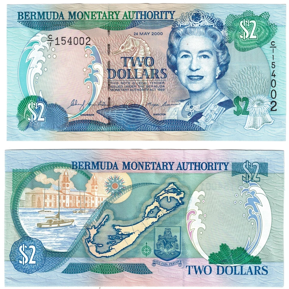 Billete Bermudas 2000 2 dólares P50a UNC primera fecha Foto 1 de 1