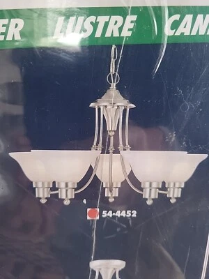 *NUEVO* Lámpara de araña Hardware House Bristol 5 luces 24"x15" níquel satinado #54-4452 Foto 1 de 4