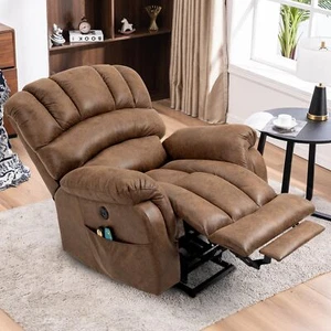 Large Electric Power Lift Recliner Chair for Elderly Big Tall W/ Massage Heat - Picture 1 of 54