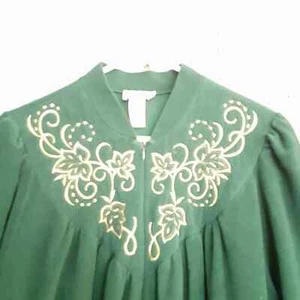 Cappotto vintage ricamato Vanity Fair House taglia M verde cacciatore e oro accogliente - Foto 1 di 7