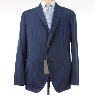 Traje Boglioli Nuevo con Etiquetas Mezcla de Algodón Dos Piezas Talla 56R US 46R en Azul Mini Chevron Foto 1 de 4