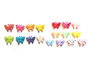 100 pcs Cute dot Satin Butterfly, foil felt butterfly Padded Appliques mix color - Picture 1 of 8