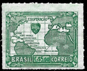 BRAZIL 1945 Victory of all Allied Nations Military Map SC#632 MNH** VF - Picture 1 of 2