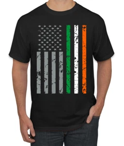 Irish American Heritage USA Flag St Patricks Day Men Graphic Tshirt - Picture 1 of 4